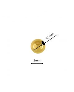 Złota kulka średnica 2,0mm(otw.0,9) AU-585-P2L-2