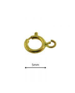 średnica- 5mm /ZŁOTE zapięcie OKRĄGŁE  SUPER LEKKIE-Au 585-KÓŁKO MONTAŻOWE ROZCIĘTE