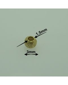 Złota kulka  średnica 3mm(otw.1.5) AU-585-P2L-3/P