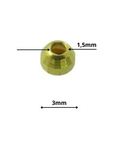 Kulka srebrna średnica 3mm(otw.1,5) DISCO-ZŁOCONA
