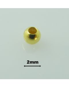 Kulka srebrna średnica 2mm(otw.0,9)K-925-SB-2-ZŁOCONA