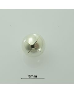 średnica 3mm(otw.0,9)/Kulka srebrna Ag925 otwór nieprzelotowy