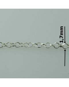 Łańcuch srebrny M/R000D/AG z metra-ROLO DIAMENTOWANE