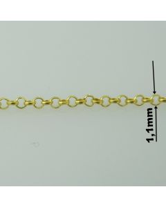 Łańcuch srebrny  M/R000SD/Au złocony z metra-ROLO DIAMENTOWANY