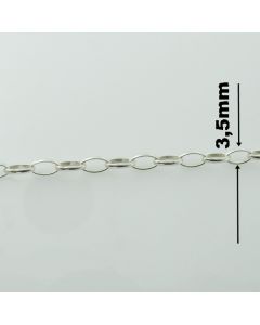 Łańcuch srebrny M/R026 z metra-ROLO OVAL
