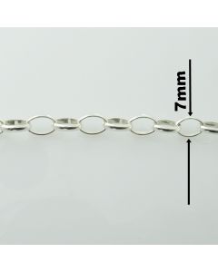 Łańcuch srebrny M/R071/AG z metra-ROLO OVAL