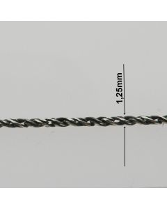 Łańcuch srebrny M/TC040MD1  z metra-LINKA RODOWANY NA CIEMNO.
