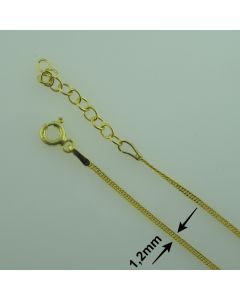 Łańcuch gotowy srebrny Ag925 typ:W/JOD-1/Au 42cm+3 cm- ZŁOCONY