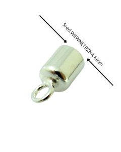 średnica 6mm/zakończenie Ag925 Do Rzemieni ZAMKNIĘTE